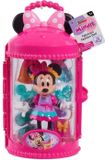 Minnie Mouse popset, 15 cm, articulatiemogelijkheden, "Sweet Party" thema, inclusief kleding en accessoires, en een transporttas