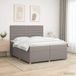 vidaXL Boxspringbed met matras, taupekleurig, 200 x 200 cm, met stoffen bekleding
