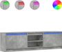 vidaXL TV-meubel met LED-verlichting, 180x34x50 cm, bewerkt hout, betongrijs