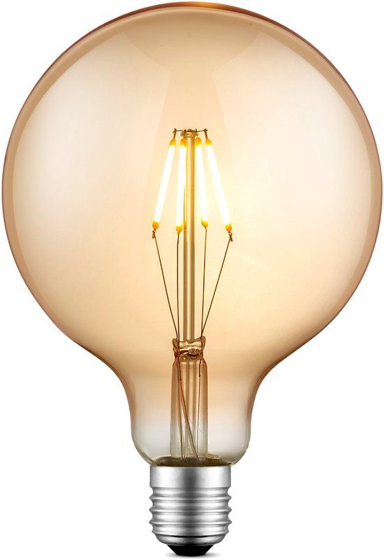 Home Sweet Home Edison Vintage E27 LED filament lichtbron Carbon - Amber - G125 Global - Retro LED lamp - Dimbaar - 4W 400lm