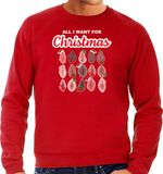 Bellatio Decorations foute kersttrui/sweater voor heren - All I want for Christmas - vagina - rood M
