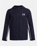 Under Armour UA B Rival Wvn Jacket-BLU Jongens Sportshirt - Midnight Navy - Wit