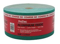 ProDec 50m Rol 60 Korrel Grof Groen Aluminium Oxide Schuurpapier voor het Schuren van Hout, Verf, Pleister, Plamuur, Metaal en Meer, 115mm Breed Schuurpapier Compatibel met Machine Schuurmachines