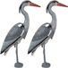 Relaxdays Tuinbeeld Reiger - Set van 2 - Kunststof - Grijs/Zwart/Rood