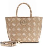 GUESS Emelie Logo Mini Tote Handtas Schoudertas Biscotti Logo Lichtbruin