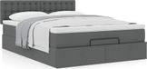 Prolenta Maison Exclusive - Ottoman bed met matras, donkergrijs, 140x190 cm, textiel