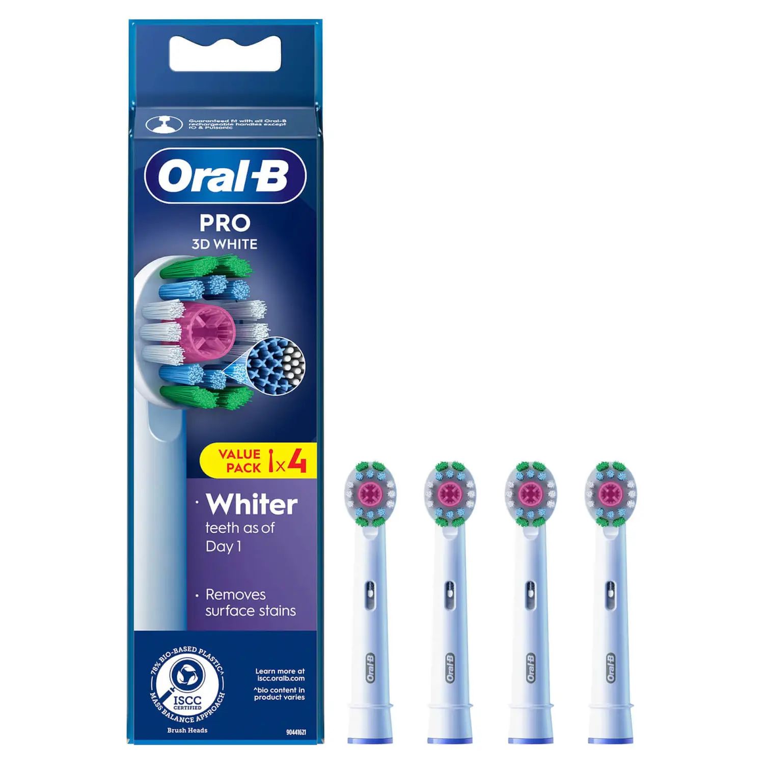 Oral-B 3D White Opzetborstels - 4 stuks - Wit