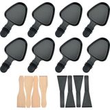 Merkloos Raclette Raclette Pannen Set van 8 met Non-Stick Coating - Zwart