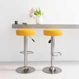 Maison Exclusive - Lot de 2 tabourets de bar en tissu jaune moutarde