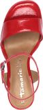 Tamaris Dames Sandaaltje 1-28342-44 524 Rood Leer Blokhak 8cm+ 37 EU