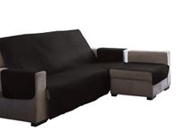 Estoralis AVA | hoes voor Chaisse Longue, gewatteerd, modern design, bruin, Chaisse Longue 290 cm, hoekdeel rechts, stofgrootte 290 x 255 cm