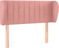vidaXL Hoofdbord met randen 83x23x78/88 cm fluweel roze