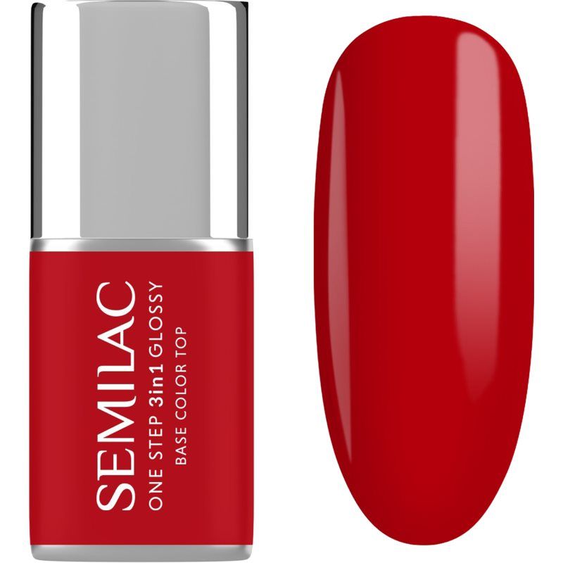Semilac One Step 3in1 S530 Semilac - 3-in-1 UV-nagellak - In één stap - Glossy Scarlet - 7 ml - UV gel nagellak rood - heldere kleur - snel en eenvoudig aan te brengen