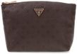 GUESS Lenwood Travel Top Zip Cosmetic Bag Brown Logo