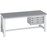 BOTT Werkbank met frame Cubio lino - 3 lade - 2 m