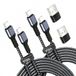 YISH 65W USB C-Kabel [2-pack 2m] PD-Snellaadkabel USBC naar USBC, Nylon Gevlochten Oplaadkabel USB-C-Oplader Compatibel met iPhone 17 16 15 Pro Max Samsung Galaxy S26 S25 S24 iPad Pro MacBook Tablet