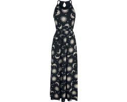Gothicana by EMP Gothicana Zwarte maxi jurk met zon, maan en sterren - Dames - 3XL