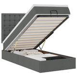 vidaXL Lit avec matelas et LED gris foncé tissu 80x200 cm