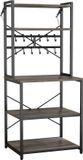 VEVOR Keukenrek, Bakkersrek (600 X 400 X 1618 Mm) Met X-Vormige Steunbalk, 12 S-Vormige Haken en Een Dubbel Schap, Magnetronbestendig Schap voor Borden, Kommen, Kruidenpotjes en Een Metalen Schap.