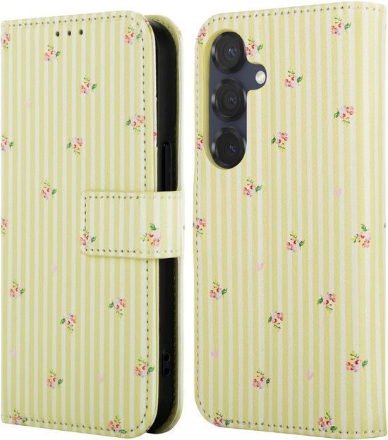 imoshion Hoesje - Geschikt voor Samsung Galaxy S25 - Design Bookcase smartphone - Garden Stripes
