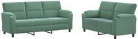 vidaXL - Bankstel - 2 - pcs - Zeegroen - fluweel