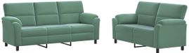 vidaXL - Bankstel - 2 - pcs - Zeegroen - fluweel