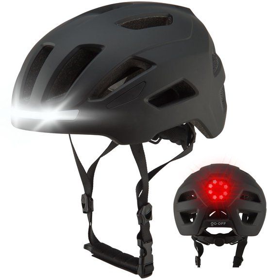 GOOFF® RIDER Fietshelm met Verlichting - Ebike Helm voor Volwassenen - Zwart - L