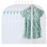 Perber Kledingzakken voor hangende kleding, 6 stuks doorzichtige kledingzak, plastic stofdichte paktas, mantelbeschermer met ritssluiting kledinghoezen voor kastopslag en reizen - 61 x 70 cm / 6 stuks