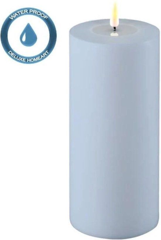 Deluxe Homeart Led Kaars Dust Blue 10 x 20 cm Outdoor