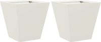 vidaXL Plantenbakken - 2 stuks - 30x30x30 cm - Staal - Wit