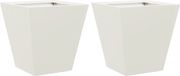 vidaXL Plantenbakken - 2 stuks - 30x30x30 cm - Staal - Wit