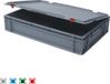 Alpac Stapelbak met deksel - Opbergbak met deksel - 600 x 400 x 136 mm - 20L - Grijs