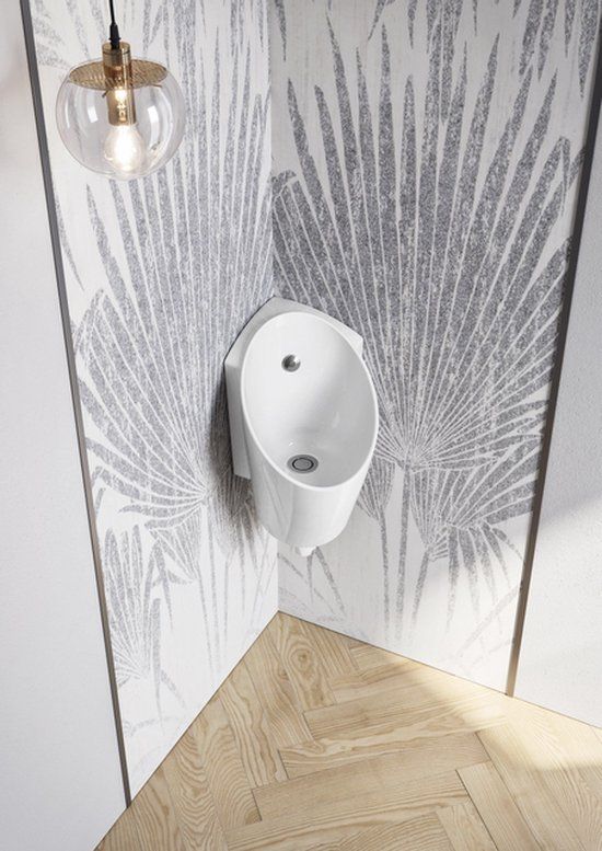 QeramiQ Sanlife Hoek Urinoir - 27.8x37.2x45cm - Wit