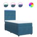 VidaXL Lit boxspring avec matelas, bleu, 140x190 cm, velours