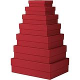 Rössler Boxline geschenkdozen set van 7 met deksel Rood