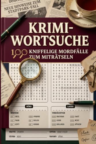 Krimi-Wortsuche – 100 knifflige Mordfälle zum Miträtseln: Rätseln wie ein Detektiv