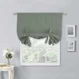 NICETOWN Vastbinden volant gordijnen voor raam verstelbare volant 137 cm lang boerderij raambekleding voor keuken woonkamer licht filterstaaf zak, 1 paneel, grijsachtig groen, 40 W x 54 L