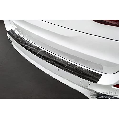 Zwart BMW Zwart RVS Achterbumperprotector passend voor BMW X5 F15 2013-2018 met M-Pakket 'Ribs'