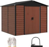 Outsunny Tuinhuis - Verzinkt Staal - 240x206x198 cm - Teak