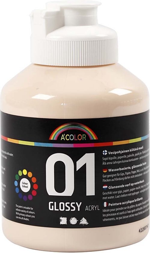 Acolor A-color Glossy acrylverf huidskleur 01 - glossy 500 ml