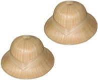 Casque de explorateur de jungle safari en paille - Lot de 2 pièces - Adultes - Carnaval