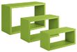 Homemania Trittico Wandrek voor woonkamer, slaapkamer, kantoor, MDF, groen, 45 x 27 x 15,5/40 x 22 x 15,5/35 x 17 x 15,5 cm