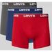 Levi´s Underwear Levis 3P Repeat Logo Boxer Brief Multi Grau/Rot Baumwolle Large Herren