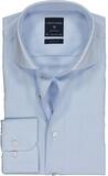 Profuomo Slim Fit Strijkvrij Overhemd - Blauw Twill Two-Ply