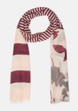 s.Oliver - Vrouwen - Langwerpige sjaal - Polyester - Gestreept - Bordeaux