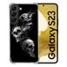 Cokitec Beschermhoes van gehard glas voor Samsung Galaxy S23, motief: doodskop drievoudig