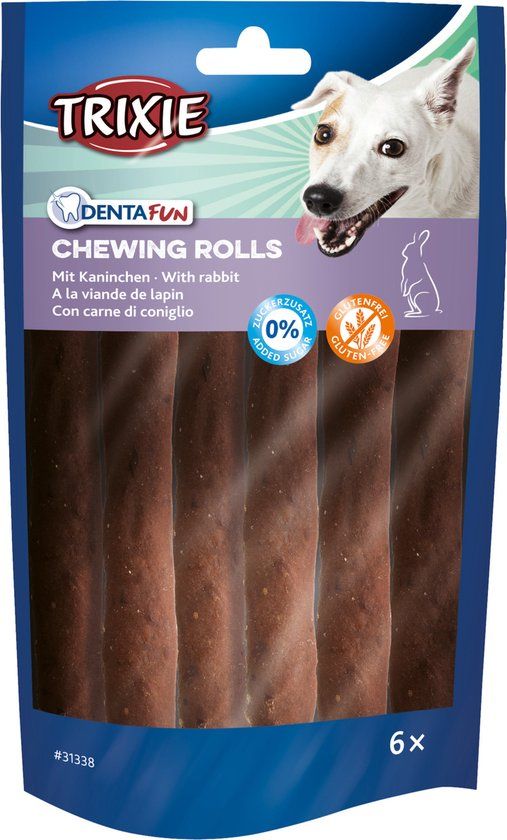 Trixie Kauwstaaf Hond - Konijnenvlees 12 cm - Natuurlijke Kauwsnack 70 gr