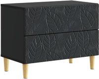 vidaXL Nachtkastje Zwart 62 x 34,5 x 48 cm Bewerkt hout