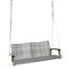 H4L Icecat Hangbank voor de tuin, grijs, 114 cm, schommelbank voor 2 personen, tuinschommel, gemaakt van polyrotan, inclusief touw