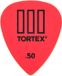 JIM DUNLOP Tortex III 462 plektrums 0,50 mm 72 stuks Rood